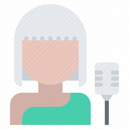 Vocalist, woman, microphone, melody, music, sound icon - Download on Iconfinder