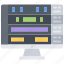 program, computer, monitor, producer, melody, music, sound 