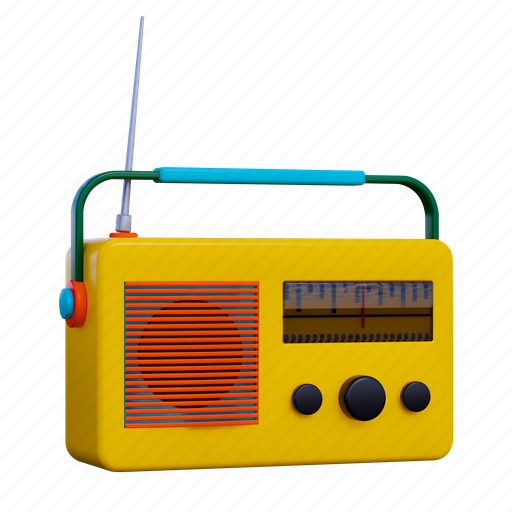 .png, radio, music, audio, speaker, communication 3D illustration - Download on Iconfinder