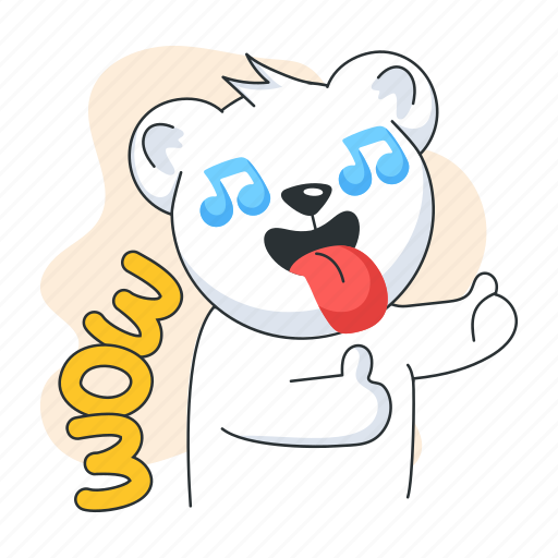 Wow, music lover, music enthusiast, music bear, cute bear icon - Download on Iconfinder