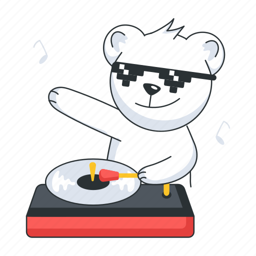 Dj bear, cool dj, cool bear, disk jockey, music dj icon - Download on Iconfinder