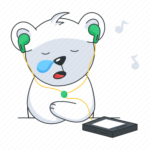 Sleeping music, music listening, relaxing music, music bear, music earphones icon - Download on Iconfinder