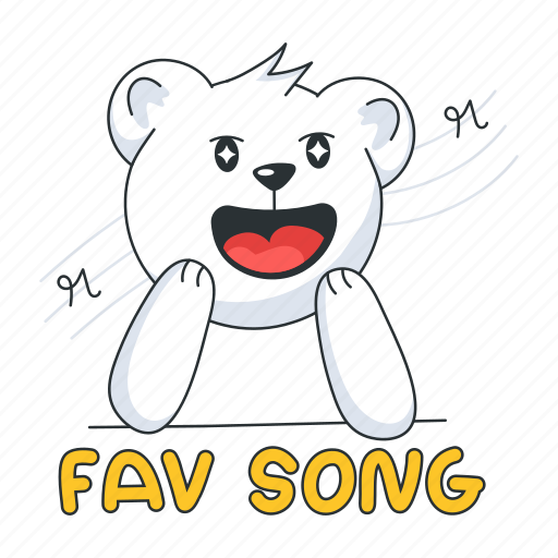 Fav song, favourite music, music bear, favourite song, music lover icon - Download on Iconfinder