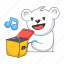 musical box, melody box, music bear, cute bear, bear character 