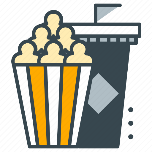 Cinema, drink, entertainment, movie, popcorn, snack, soda icon - Download on Iconfinder