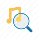 audio, magnifier, music, search