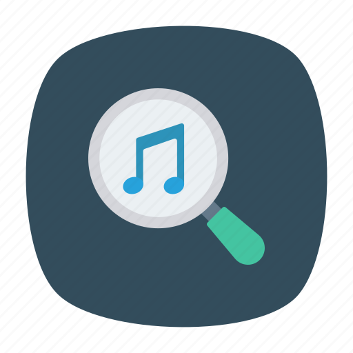 Magnifier, melody, music, search icon - Download on Iconfinder