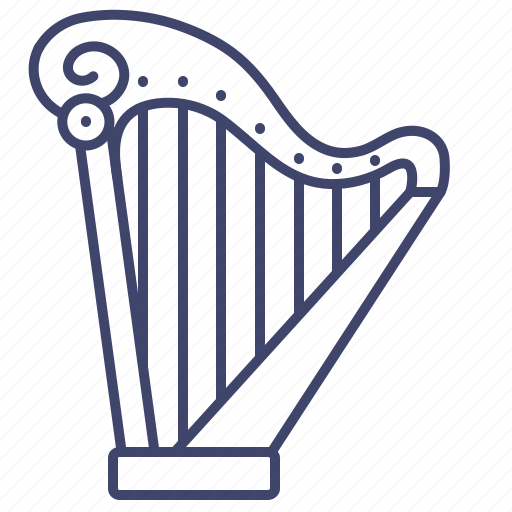 Harp, instrument, lyre, music icon - Download on Iconfinder