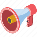 3d, alert, announce, announcement, attention, audio, background, blue, broadcast, broadcasting, bullhorn, business, color, colorful, communication, concept, design, dimensional, equipment, flat, group, horn, illustration, isolated, isometric, logo, loud, loudspeaker, marketing, megaphone, message, object, pictogram, red, scream, share, shout, sign, sound, speak, speaker, speech, symbol, three, three-dimensional, view, voice, volume, web, white
