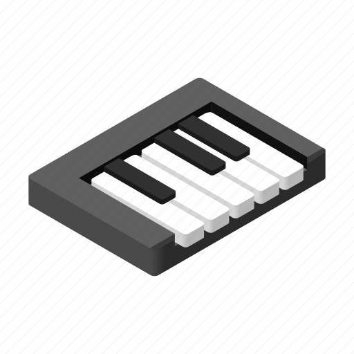Isometric, key, music, octave, piano, sound, synthesizer icon - Download on Iconfinder