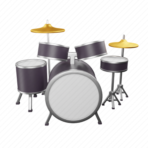 Drum, set, music, sound, audio, play 3D illustration - Download on Iconfinder