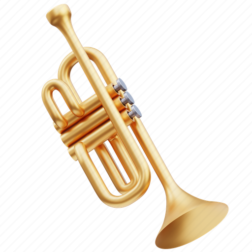 Trumpet, instrument, trombone, music, tuba, jazz, musical 3D illustration - Download on Iconfinder