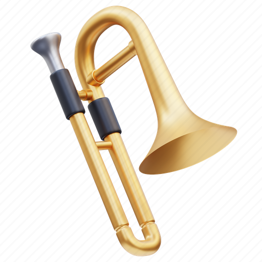 Trombone, brass, french horn, horn, trumpet, musical instrument, tuba 3D illustration - Download on Iconfinder