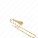 trombone, trumpet, tuba, instrument, musical, music, jazz, pop, 3d render
