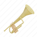 trumpet, trombone, music, instrument, musical, jazz, pop, rock, 3d render 