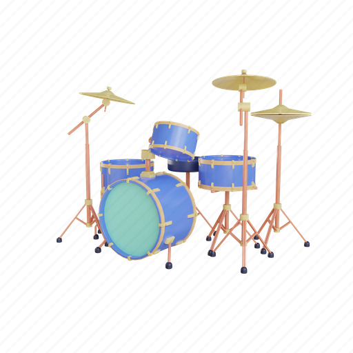 Drum, music, instrument, sound, jazz, pop, rock 3D illustration - Download on Iconfinder