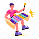 xylophonist, xylophone player, musician, xylophone music, instrument player