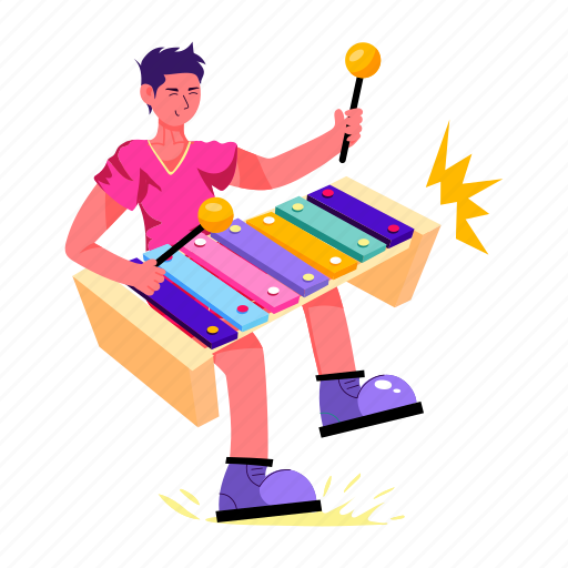 Xylophonist, xylophone player, musician, xylophone music, instrument player icon - Download on Iconfinder