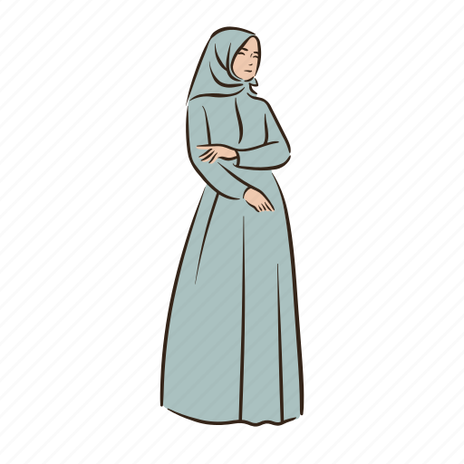 Muslim, woman, arabic, hijab, islam, fashion icon - Download on Iconfinder