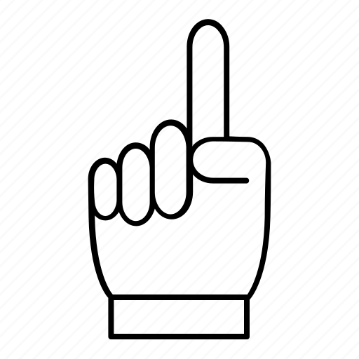 Sign, hand, finger, one icon - Download on Iconfinder