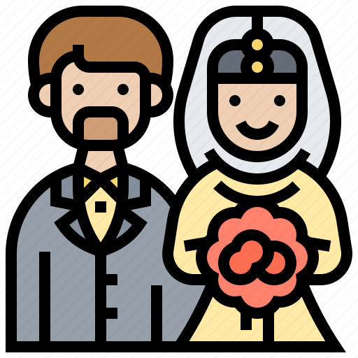 Ceremony, couple, marriage, muslim, wedding icon - Download on Iconfinder
