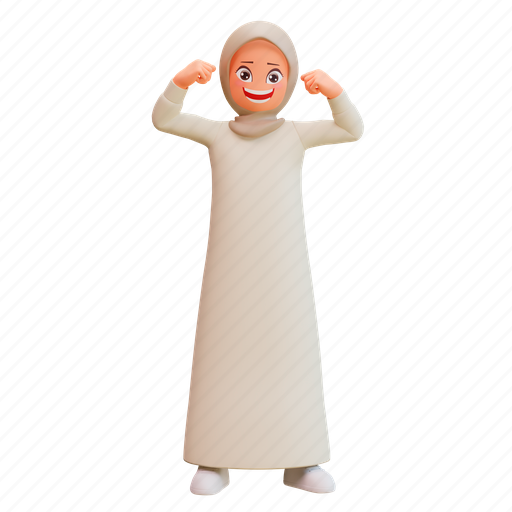 Muslim, woman, cute, islam, avatar, hijab, girl 3D illustration - Download on Iconfinder