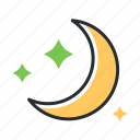 crescent, moon, mystic, night