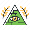eye, mystic, occult, pyramid