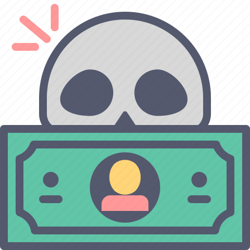 Dead, dollar, fiscal, skull, terminated icon - Download on Iconfinder