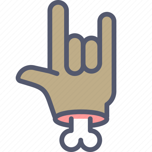 Bone, gesture, hand, rock, undead icon - Download on Iconfinder