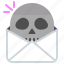 dead, envelope, mail, message, news, skull 