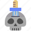 skull, sword, weapon, wund 