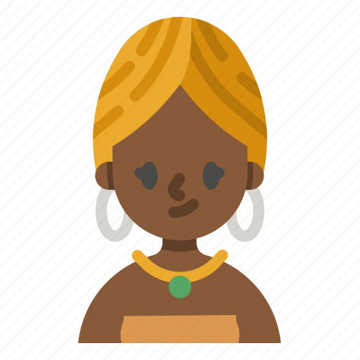 African, woman, ethnic, afro, user icon - Download on Iconfinder
