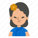 chinese, woman, avatar, user, people