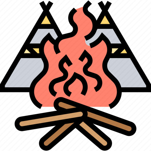 Bonfire, fire, flame, camping, indian icon - Download on Iconfinder