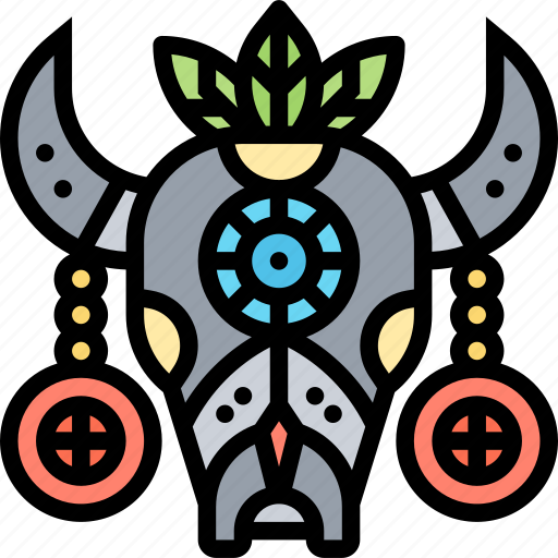Bull, skull, buffalo, decoration, ethnic icon - Download on Iconfinder