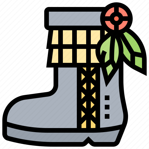 Boots, footwear, leather, ornamented, protect icon - Download on Iconfinder