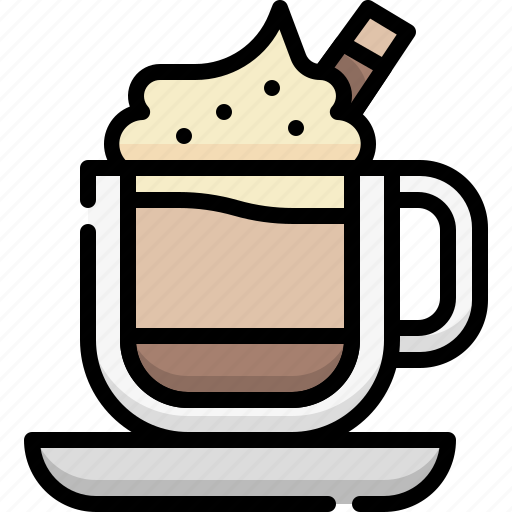 Beverage, beverages, drink, food, cappuccino, coffee, glass icon - Download on Iconfinder
