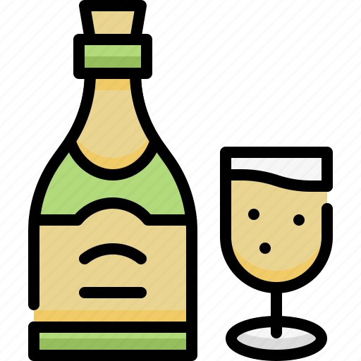 Beverage, beverages, drink, food, champagne, alcohol, wine icon - Download on Iconfinder