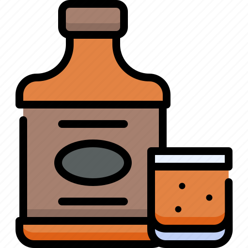 Beverage, beverages, drink, food, whisky, alcohol, bottle icon - Download on Iconfinder