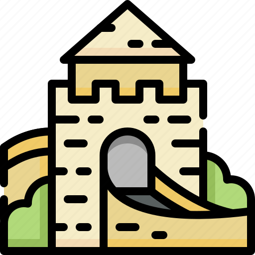 Landmark, monument, building, great wall of china, tiongkok, china icon - Download on Iconfinder