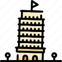 landmark, monument, building, pisa tower, pisa italy