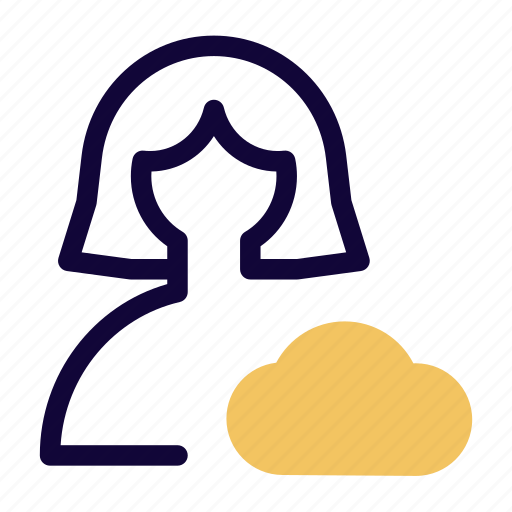 Cloud, single woman, storage, data icon - Download on Iconfinder