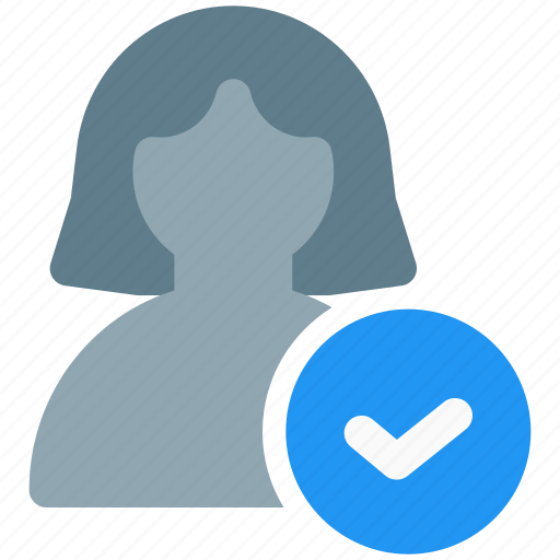 Check, tick mark, accept, single woman icon - Download on Iconfinder