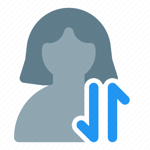 Direction, transfer, single woman, arrows icon - Download on Iconfinder