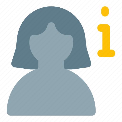 Information, info, data, single woman icon - Download on Iconfinder