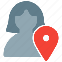 location, pin, map, marker, single woman