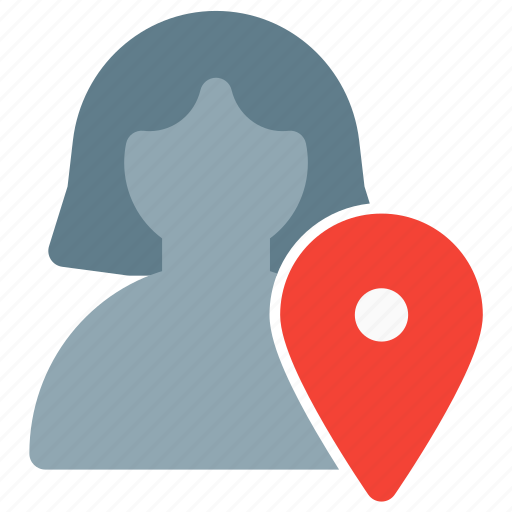 Location, pin, map, marker, single woman icon - Download on Iconfinder