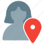 location, pin, map, marker, single woman 