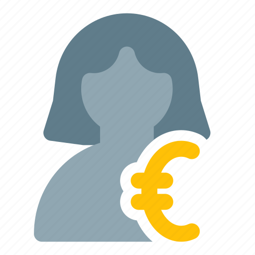 Money, euro, cahs, single woman, currency icon - Download on Iconfinder
